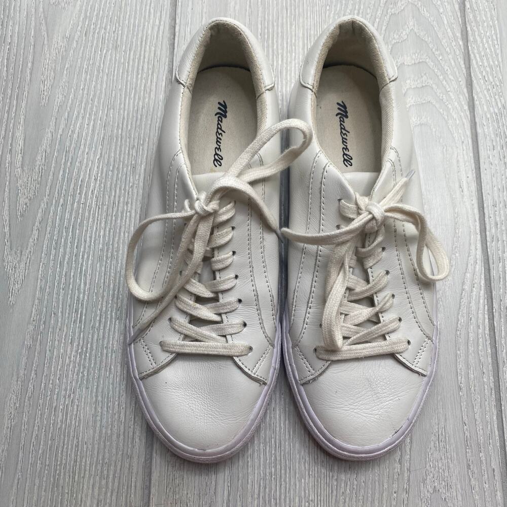 Madewell White Leather Low Top Lace-Up Sneakers Size 8.5 Men's 7